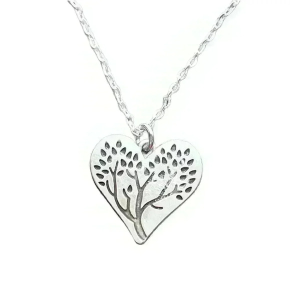 Tree of life heart necklace bohemian jewelry silver tone - Picture 5 of 9
